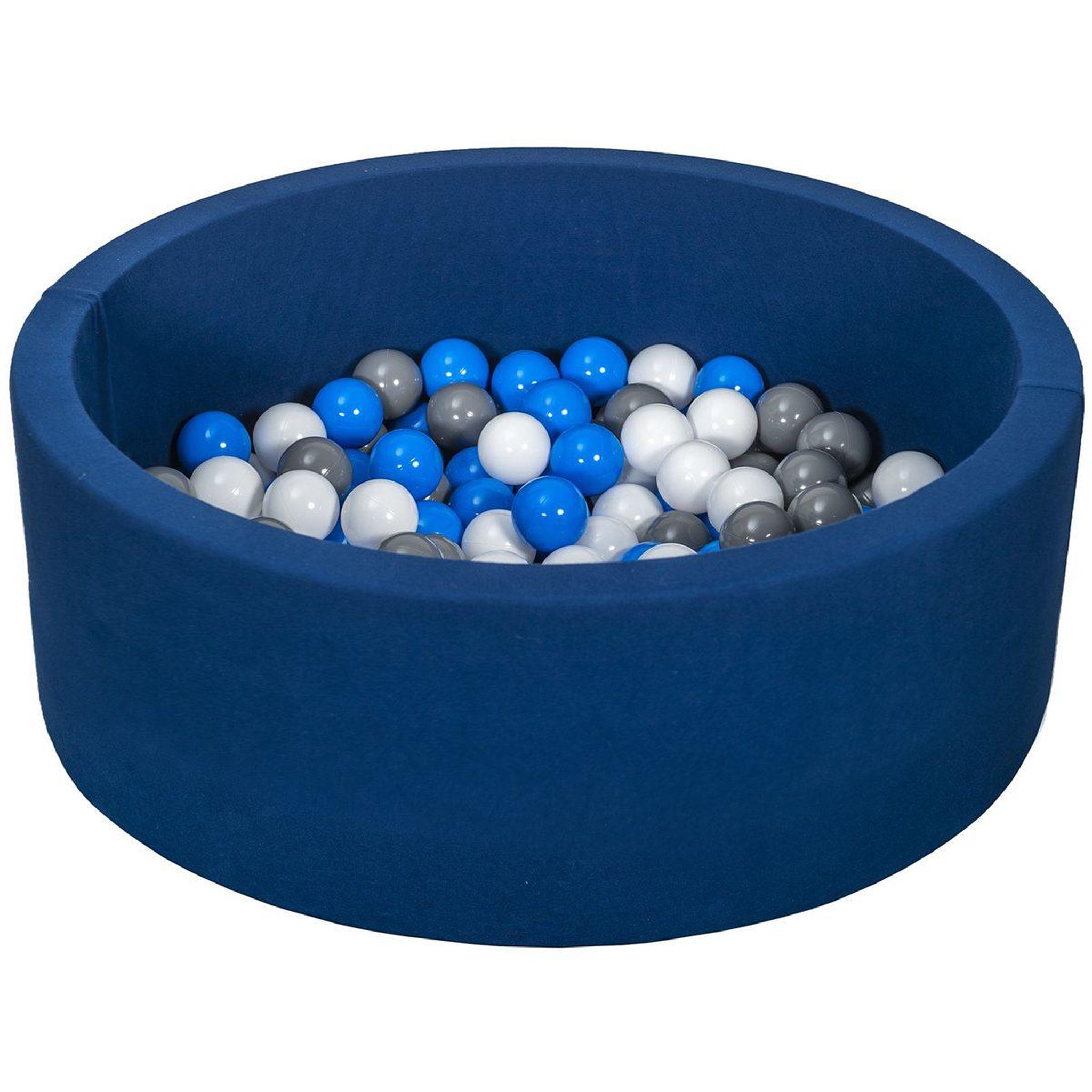 VELINDA Piscine à balles aire de jeu + 150 balles bleu marine blanc,bleu,gris