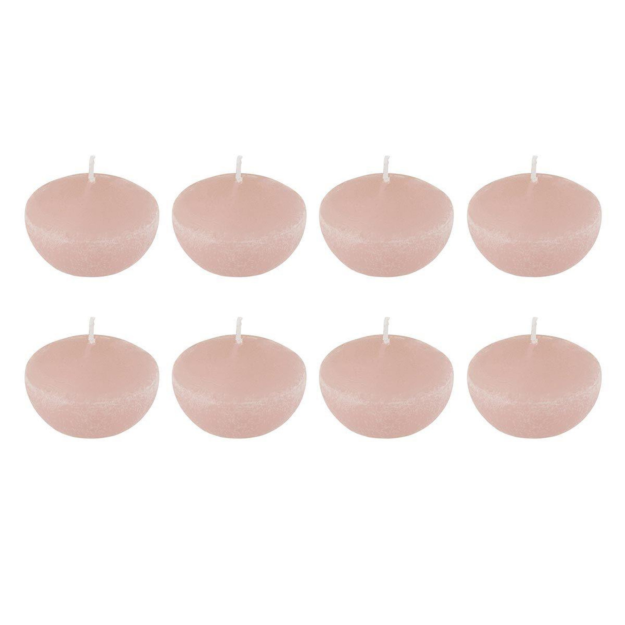 J-LINE Lot de 8 bougies chauffe-plat  flottante  6cm rose