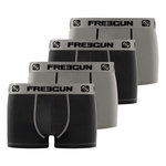 FREEGUN Lot de 4 Boxers homme coton Gris. Coloris disponibles : Gris