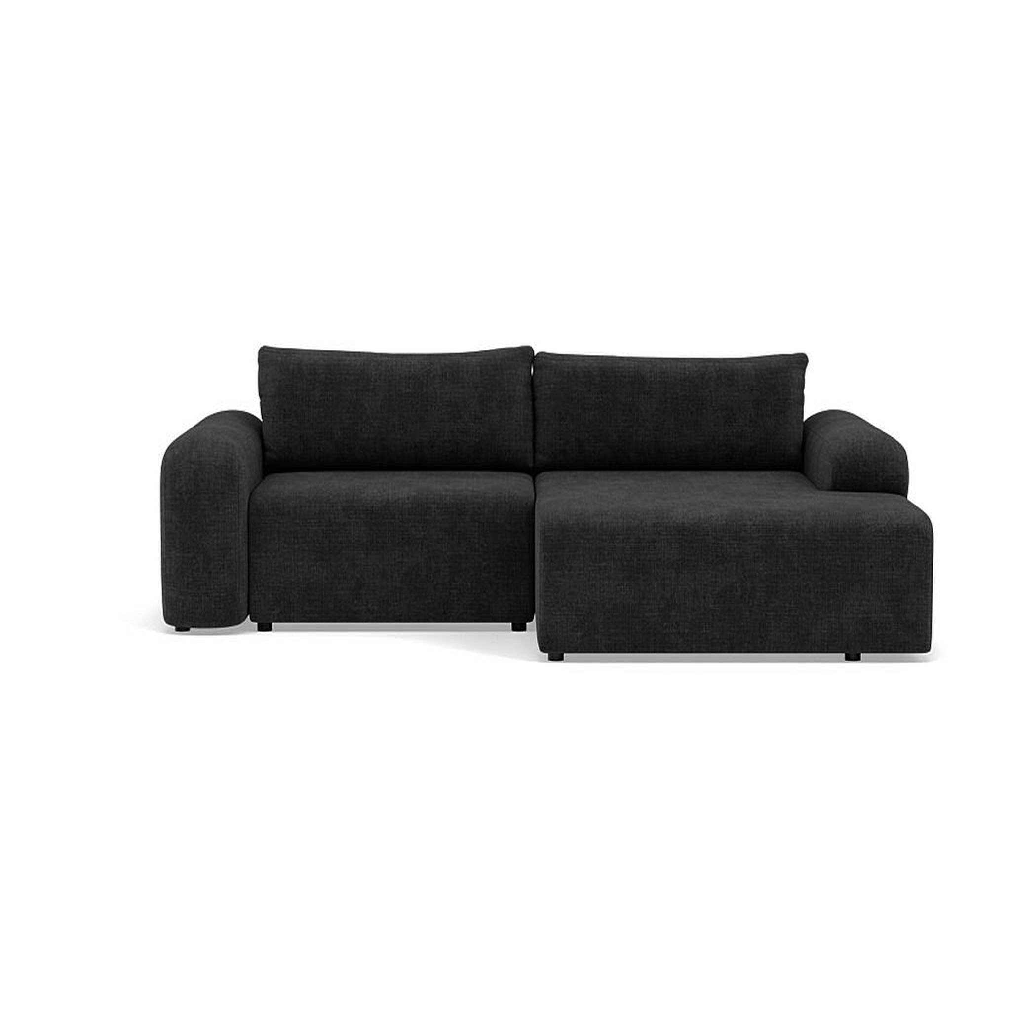 Voir la diapositive 1 : BEST MOBILIER Rebecca - canapé d'angle droit 4 places convertible avec coffre en velours texturé