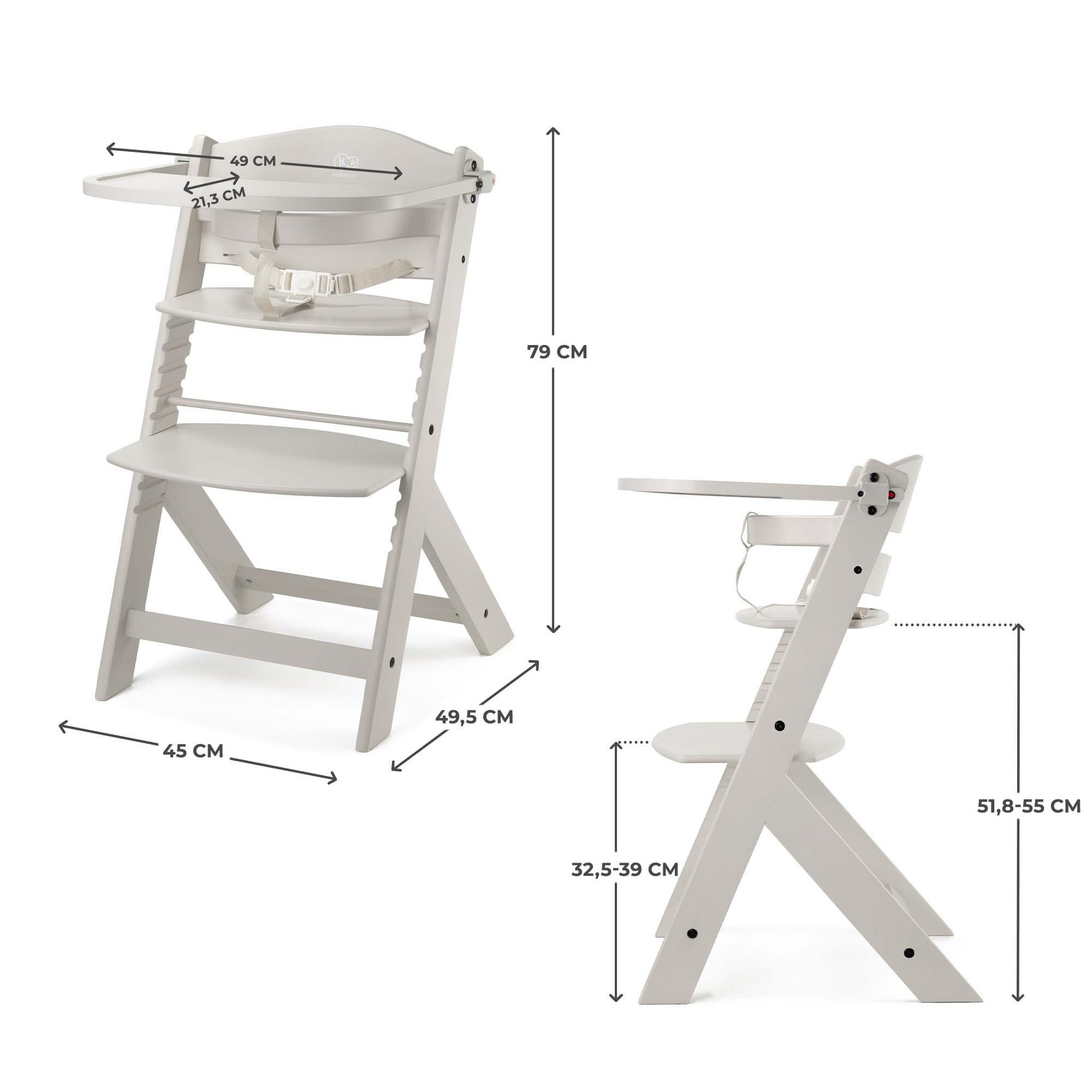 Voir la diapositive 6 : KINDERKRAFT Chaise haute bois 3 en 1 reglable avec harnais