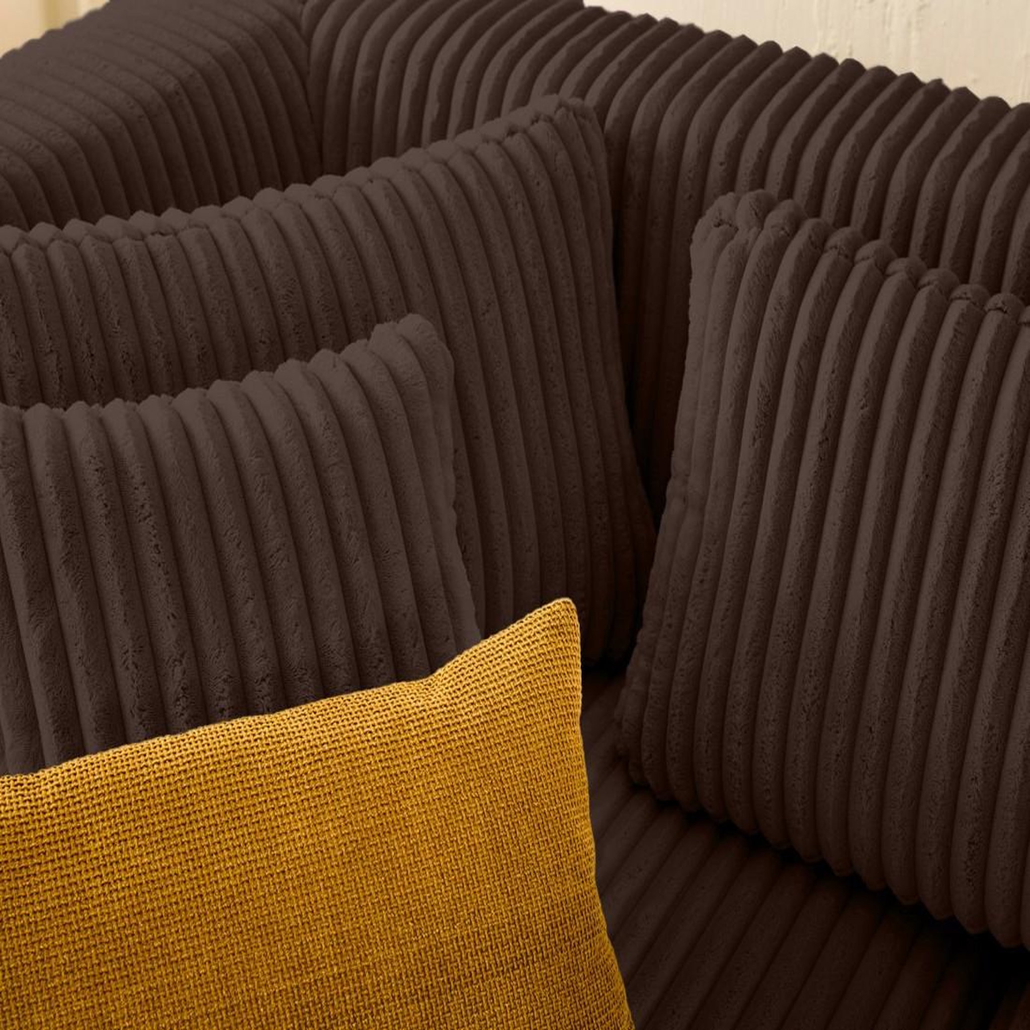 Voir la diapositive 4 : LISA DESIGN Victoire - canapé modulable d'angle gauche 4 places en velours côtelé grosses côtes