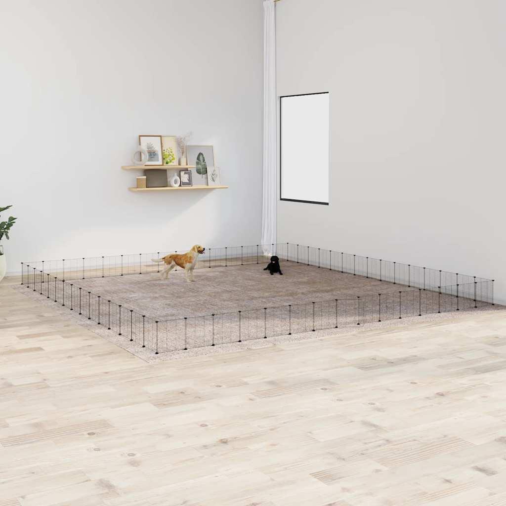 VIDAXL Cage animaux de compagnie a 60 panneaux et porte Noir 35x35 cm