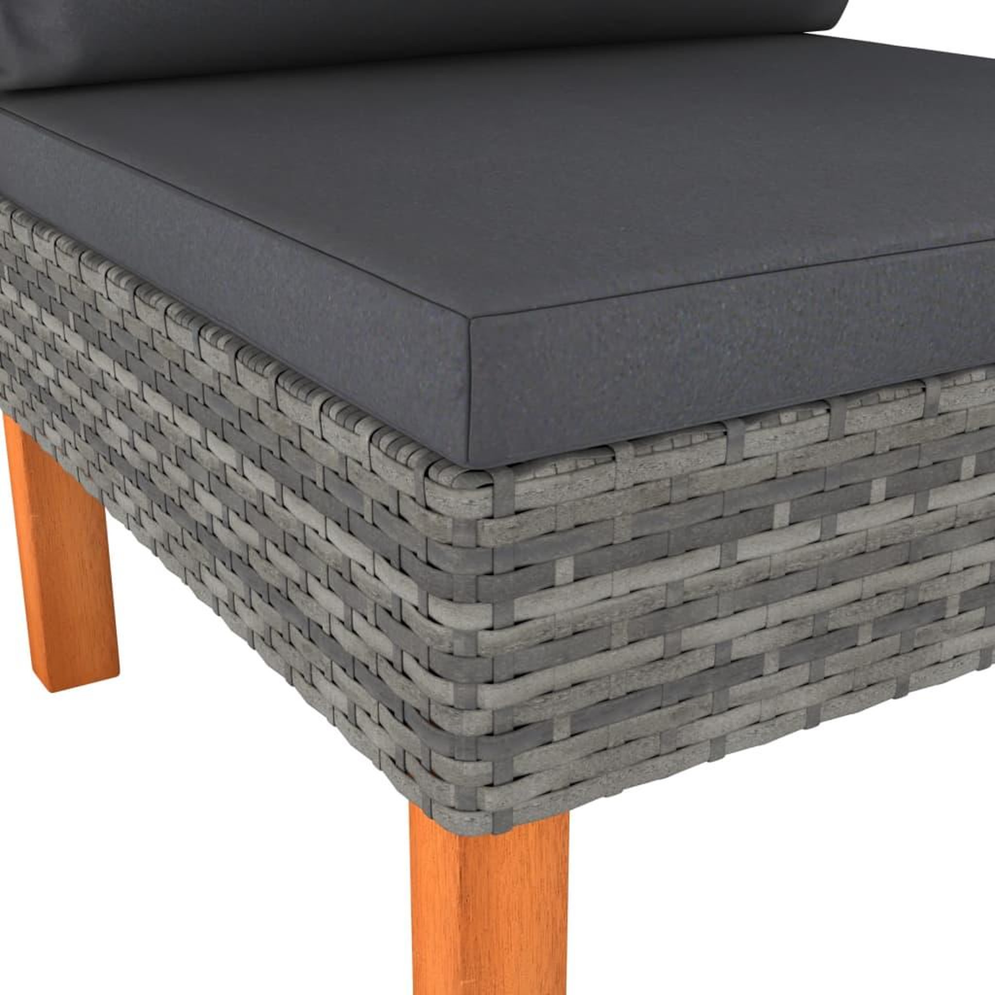 Voir la diapositive 5 : VIDAXL Canape central Resine tressee et bois d'eucalyptus massif