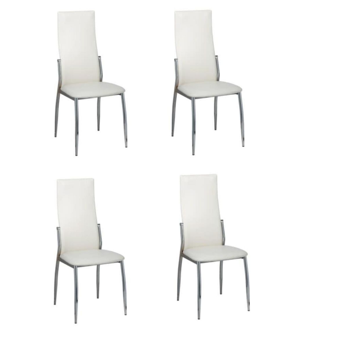 VIDAXL Chaises a manger lot de 4 blanc similicuir