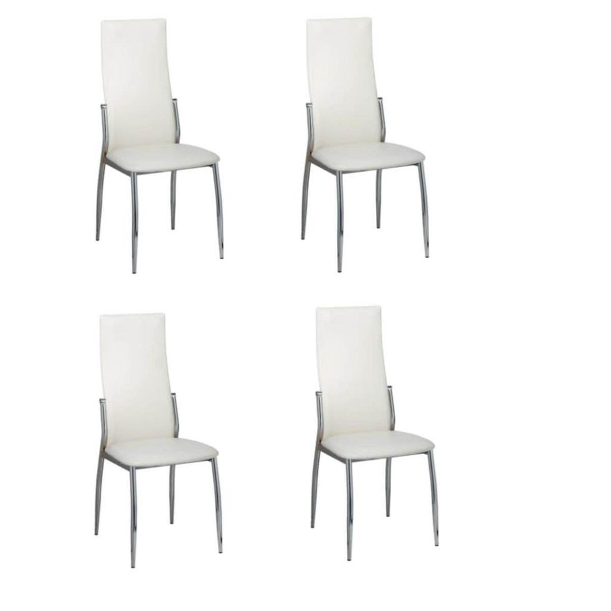VIDAXL Chaises a manger lot de 4 blanc similicuir