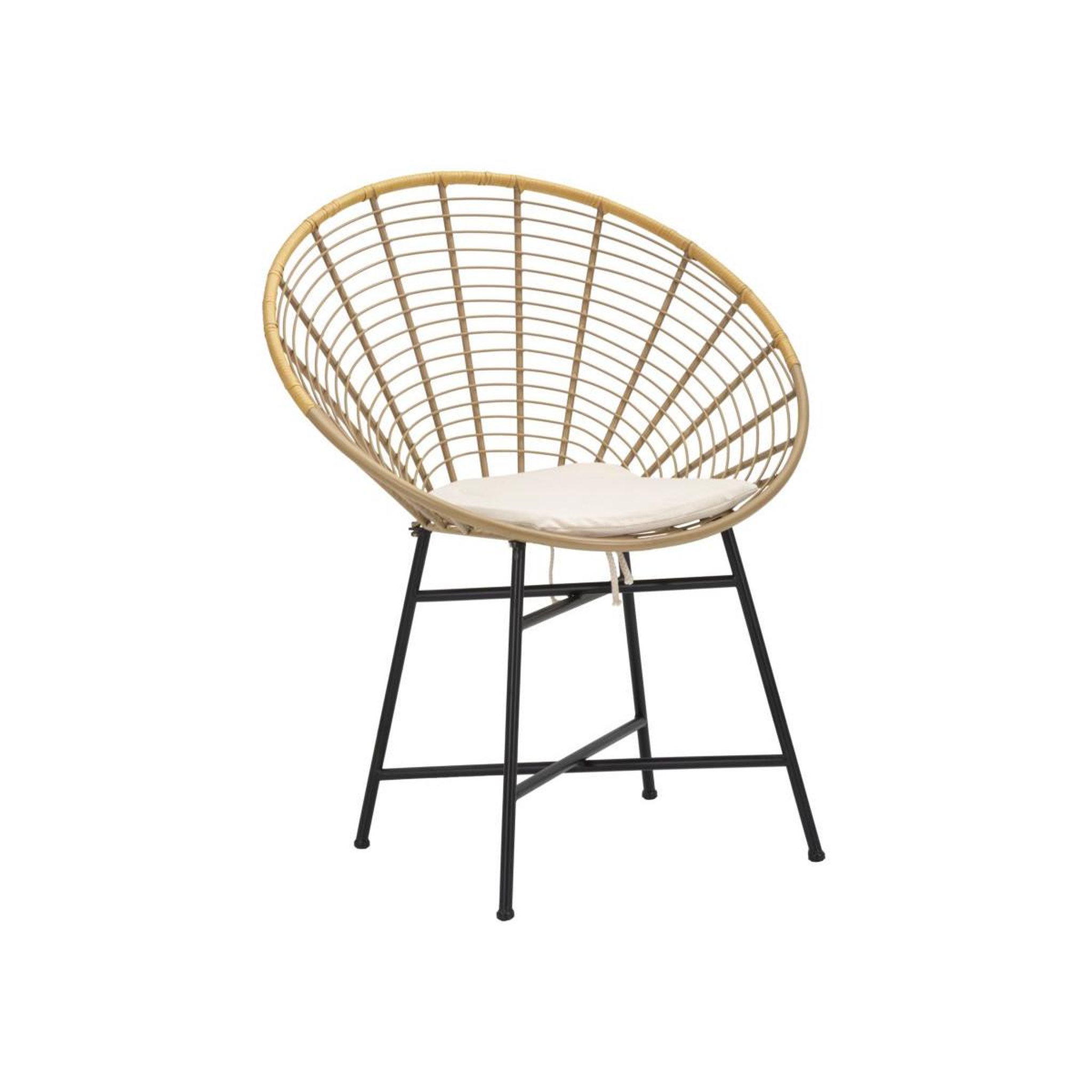 Paris Prix Chaise design en métal  panama  88cm naturel
