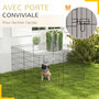 Voir la diapositive 6 : PAWHUT Parc enclos acier pour chien animaux 1 porte 8 panneaux 76L x 61l cm noir