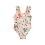Petit Béguin Maillot de bain enfant 1 pièce Fleur. Coloris disponibles : Beige