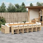 VIDAXL Ensemble a manger de jardin et coussins 17 pcs beige