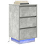 Voir la diapositive 5 : VIDAXL Table de chevet avec lumieres LED gris beton 38x34x65 cm