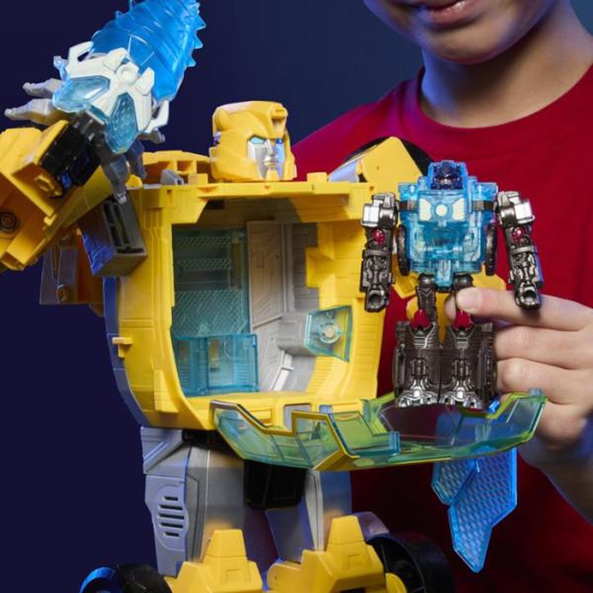 Voir la diapositive 6 : HASBRO Figurine Bumblebee L'étincelle de puissance de 28 cm avec sons et lumieres, conversion rapide, Transformers CYBERWORLD, des 6