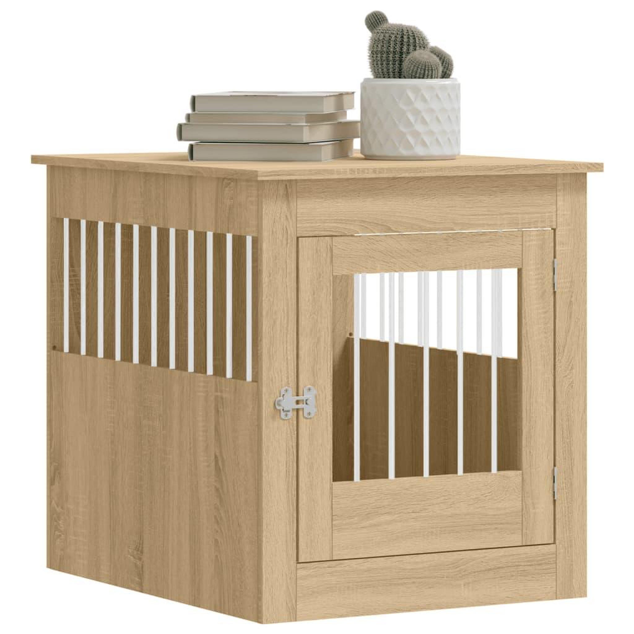 Voir la diapositive 4 : VIDAXL Meuble de cage pour chiens chene sonoma 64,5x80x71 cm