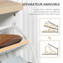 Voir la diapositive 6 : HOMCOM Meuble à chaussures 3 portes abattantes 2 compartiments MDF blanc chêne clair