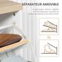 Voir la diapositive 6 : HOMCOM Meuble à chaussures 3 portes abattantes 2 compartiments MDF blanc chêne clair