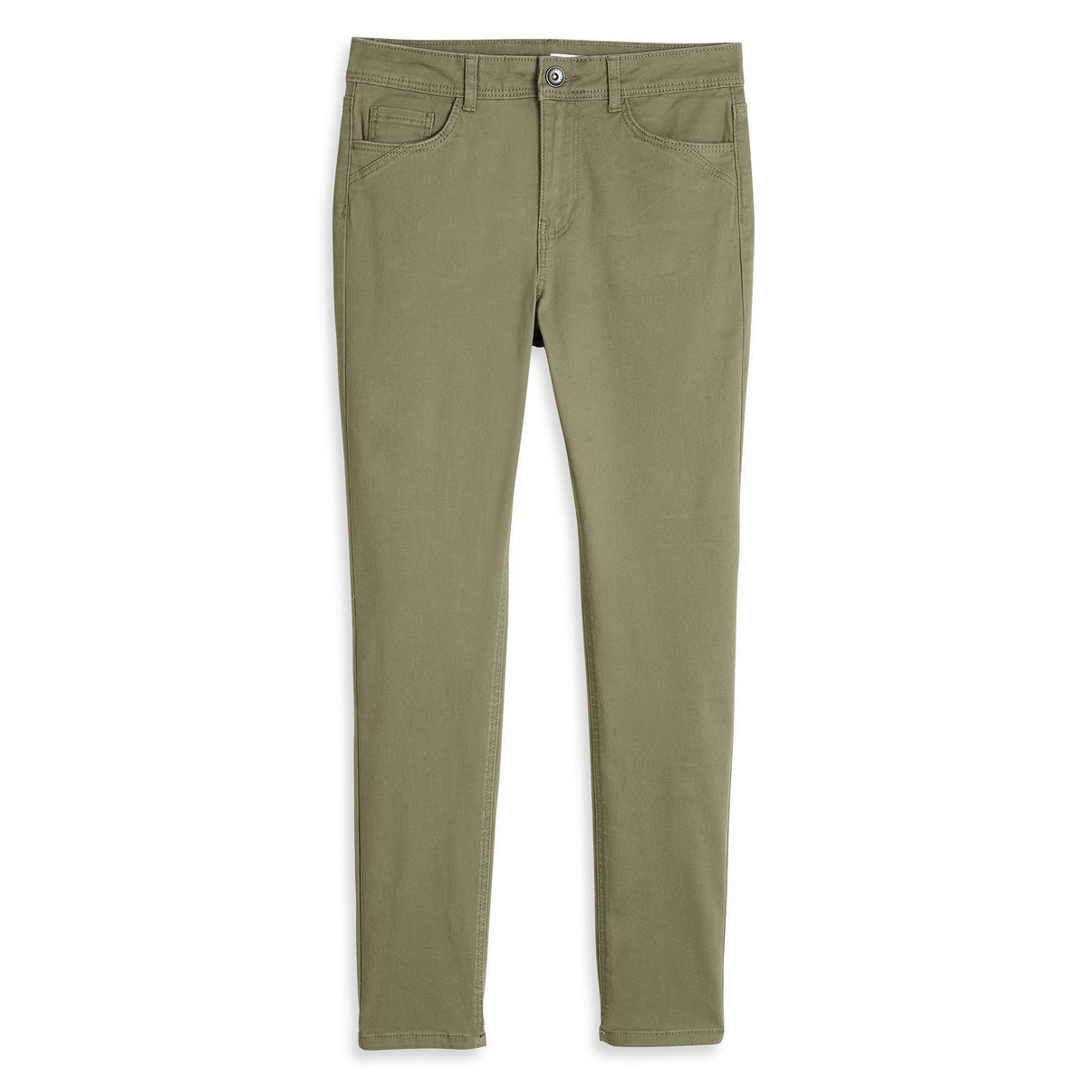 INEXTENSO Pantalon vert kaki uni femme