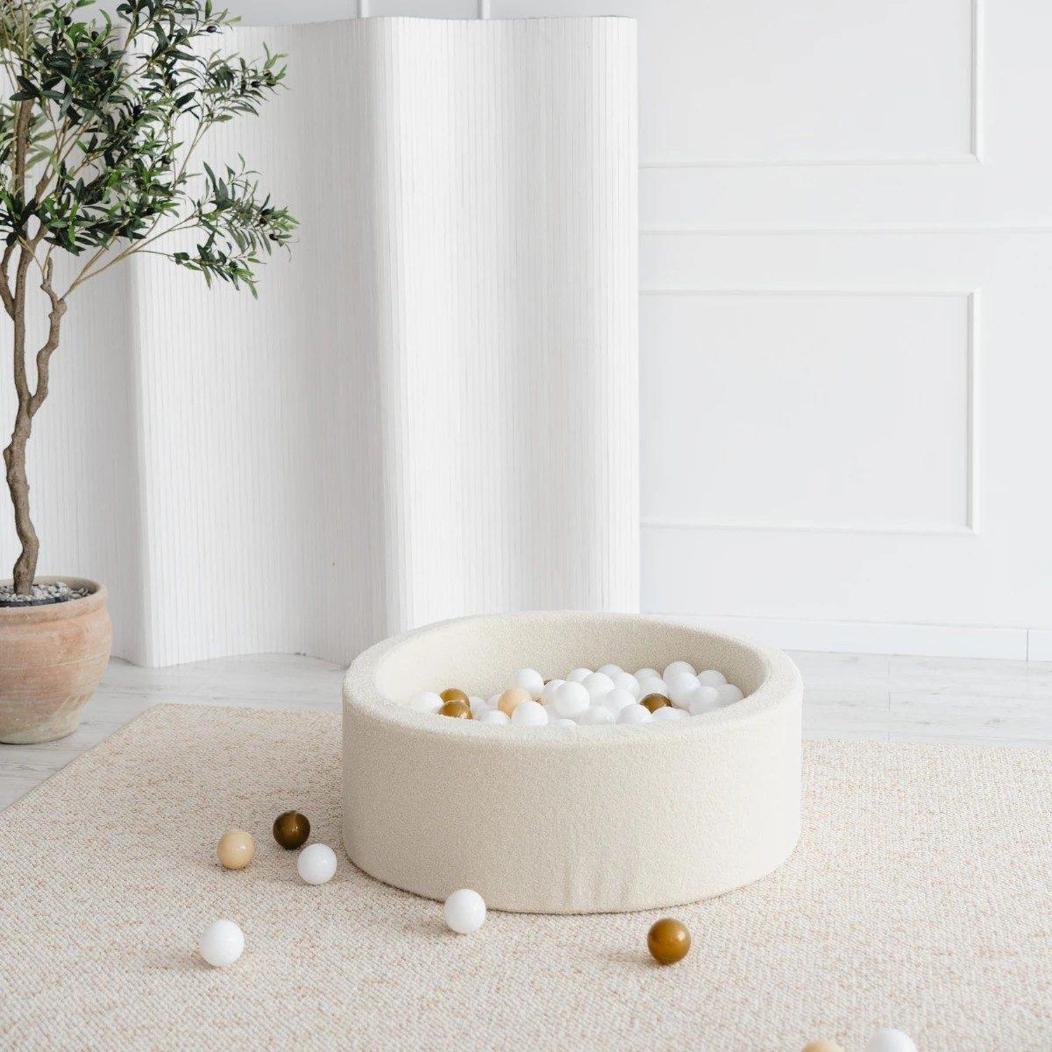 Piscine À Balles Monio For Kids 90 X 30 Cm 200 Unités Crème Bouclette Polyester Recyclé - vue 2