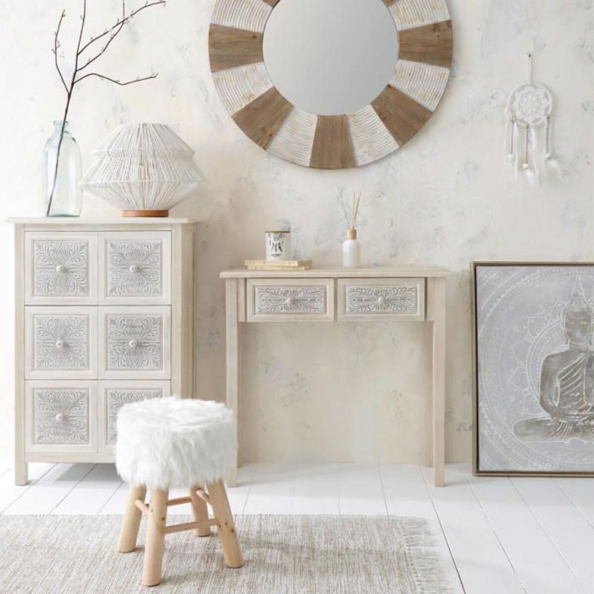 ATMOSPHERA Vase Vintage en Verre  Bouteille  73cm Transparent