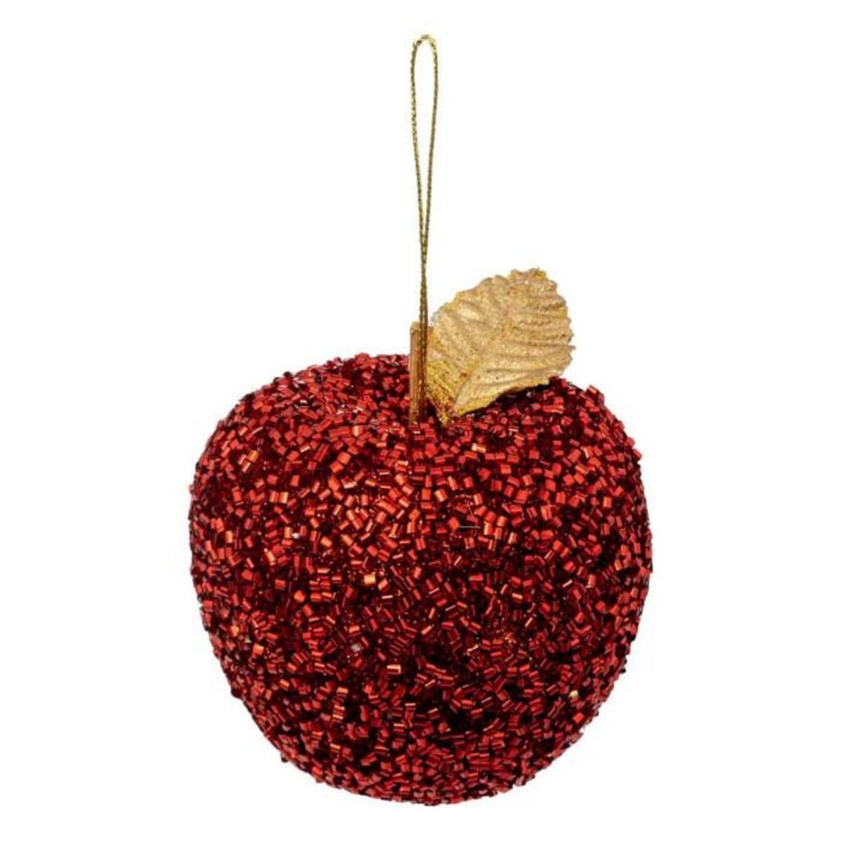 ATMOSPHERA Sujet de Noël avec Perles  Pomme  9cm Rouge