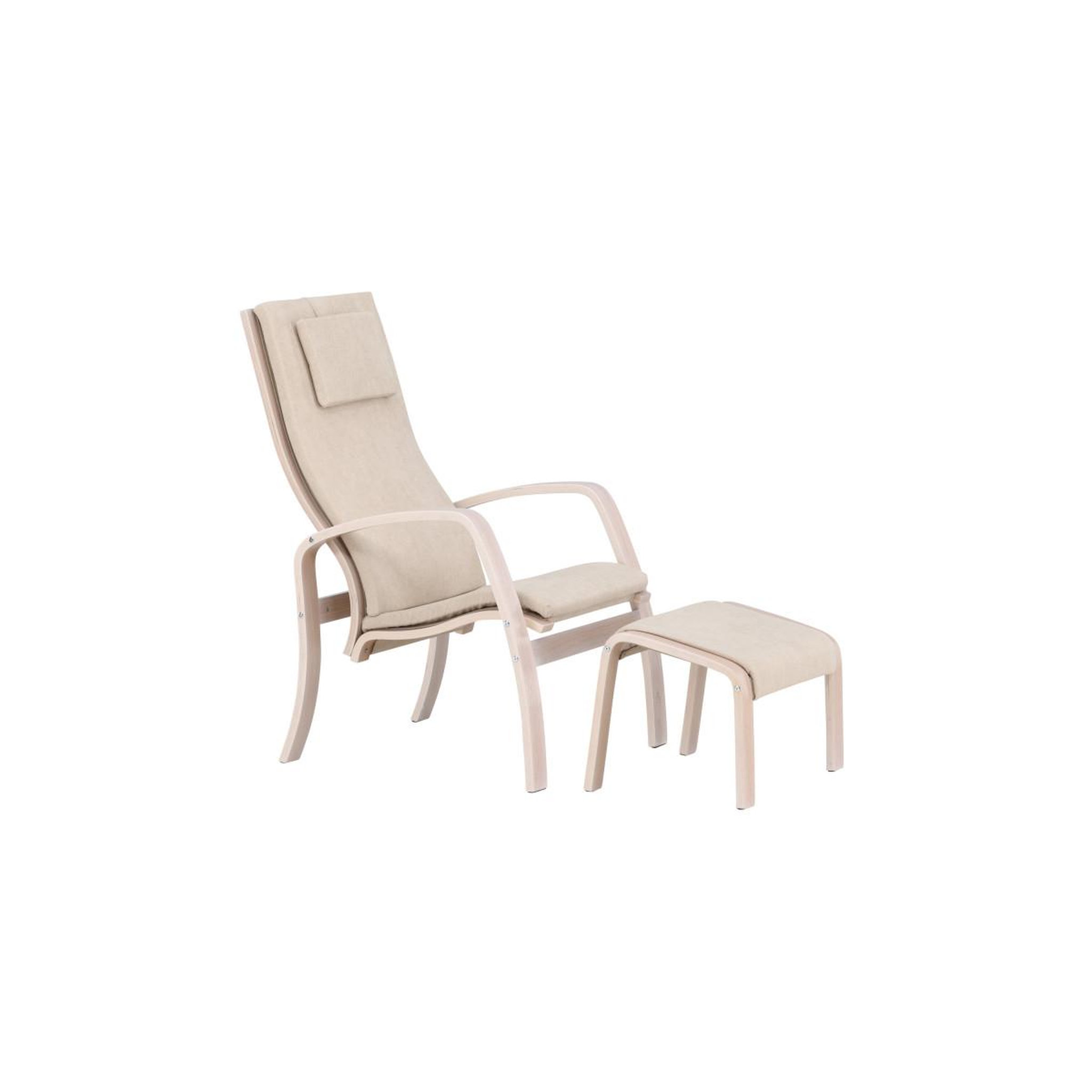 Voir la diapositive 4 : Paris Prix Fauteuil avec repose-pieds  groto  104cm beige