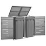 Voir la diapositive 1 : VIDAXL Abri pour deux poubelles 138x77,5x112,5 cm Inox