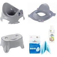 AUCHAN BABY Réducteur de toilette antidérapant bi-matière bleu pas cher 