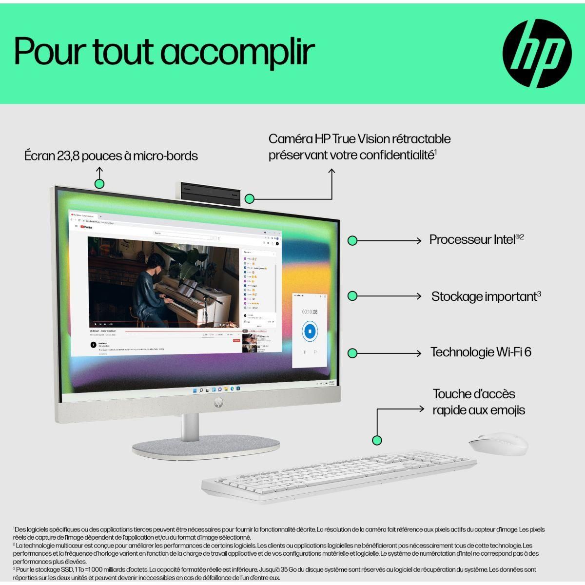 HP Ordinateur tout-en-un 24-cr0063nf SANS WINDOWS