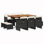 Voir la diapositive 2 : VIDAXL Ensemble a manger de jardin 11 pcs coussins noir resine tressee