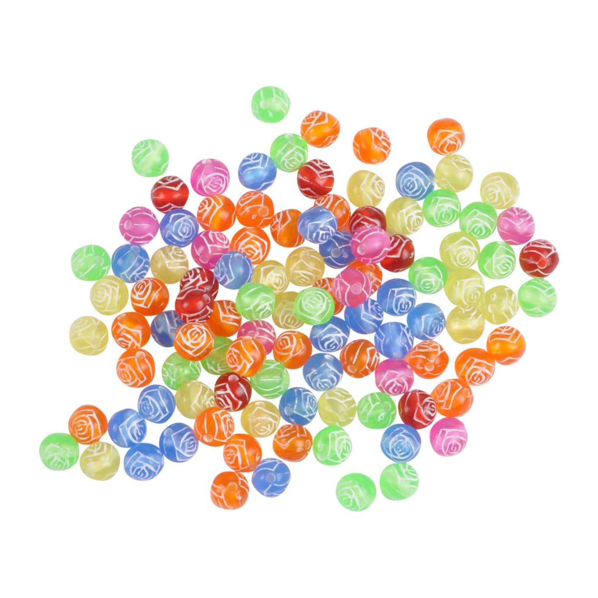 HOMEA Lot de Perles  Fleurs Acidulées  12cm Multicolore