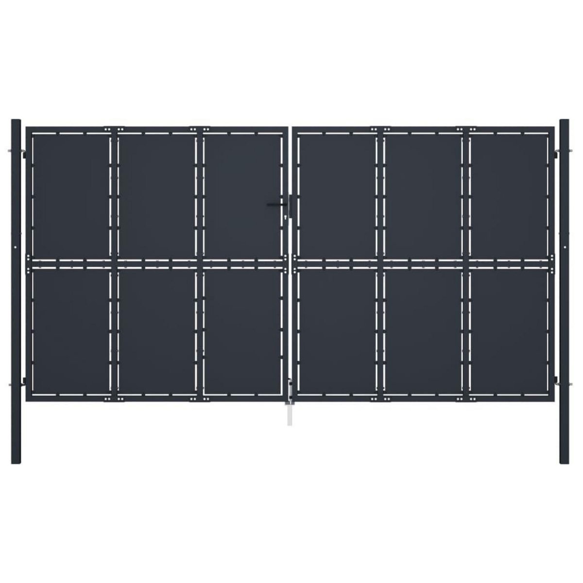 VIDAXL Portail de jardin Acier 400 x 175 cm Anthracite