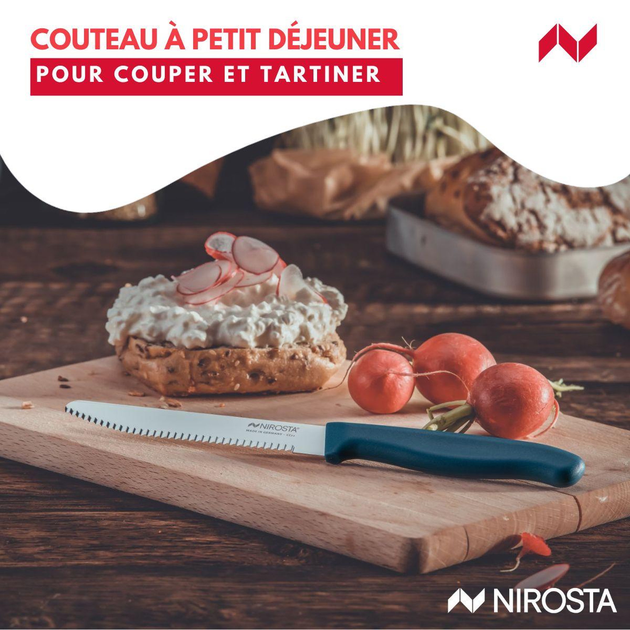 Voir la diapositive 4 : NIROSTA Couteau petit-déjeuner 22,5 cm Nirosta Elemental
