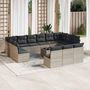 Voir la diapositive 1 : VIDAXL Salon de jardin avec coussins 14 pcs gris clair resine tressee