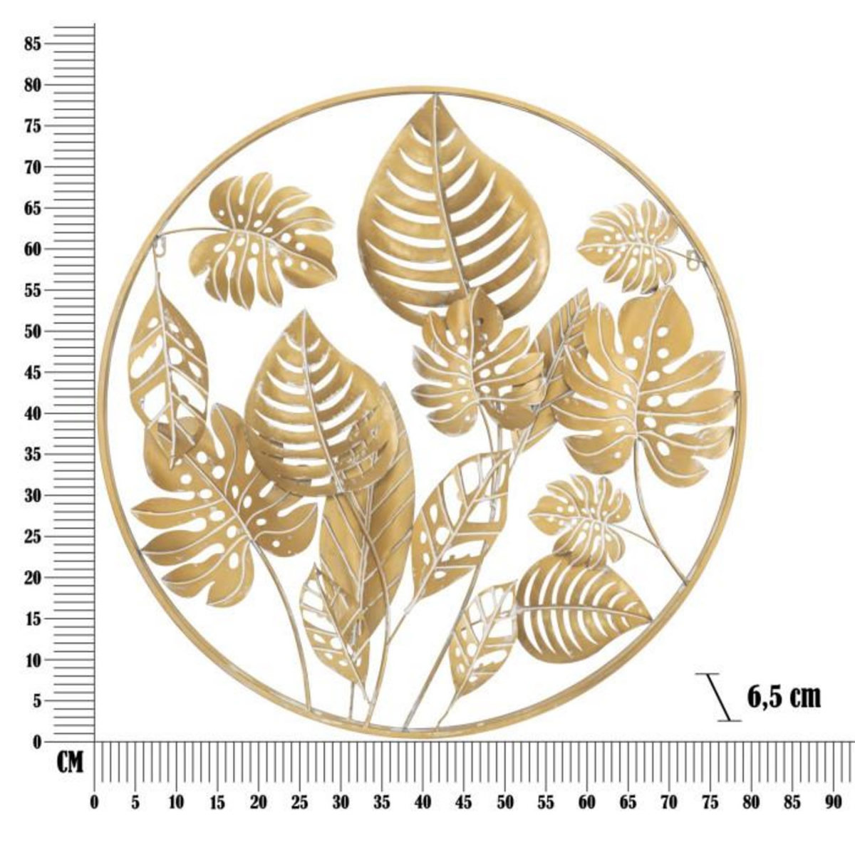 Paris Prix Décoration Murale Ronde en Métal  Jungle  80cm Or