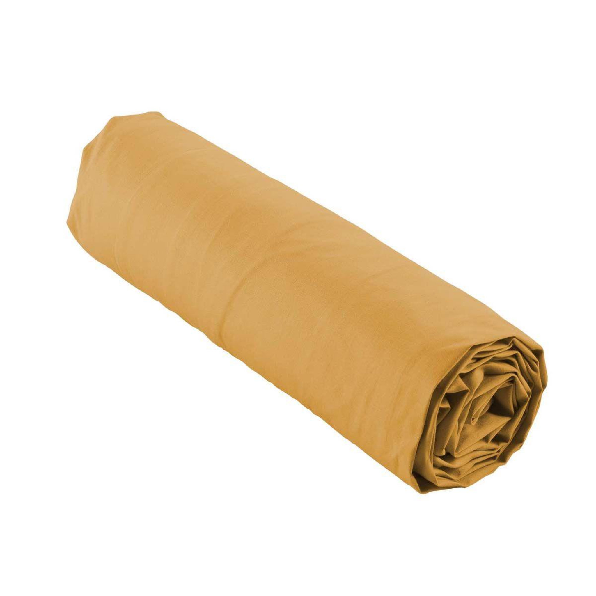 Voir la diapositive 2 : Douceur d'Intérieur Drap housse  percaline  90x190cm ocre