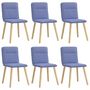 Voir la diapositive 2 : VIDAXL Chaises a manger lot de 6 bleu jean tissu