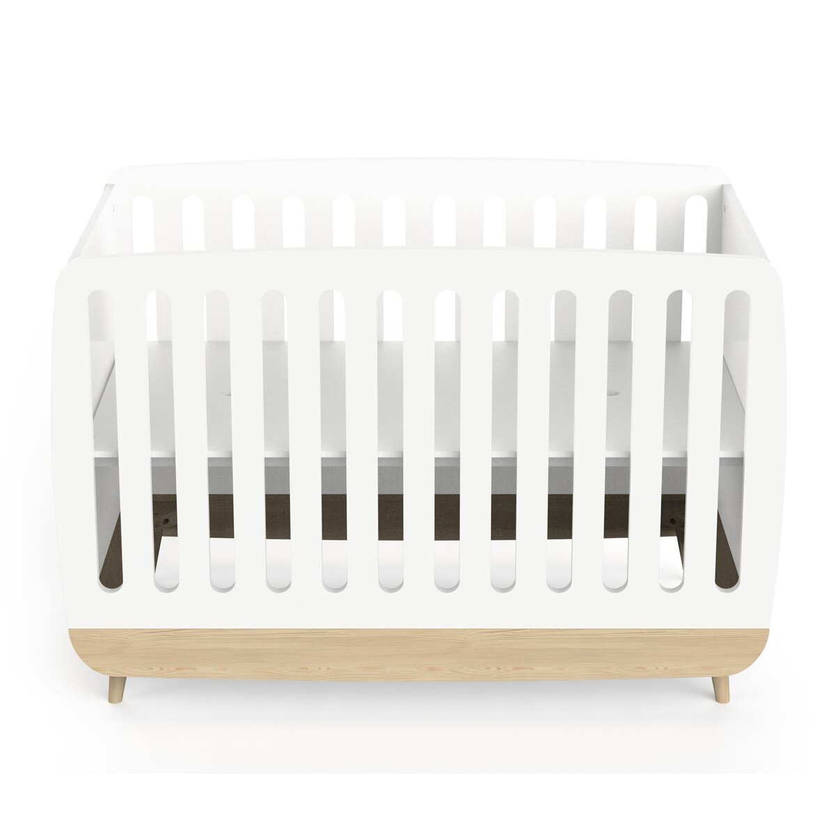 Lit bébé 60x120 cm sommier 3 positions blanc LINIA 