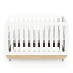 Lit bébé 60x120 cm sommier 3 positions blanc LINIA 
