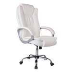VS VENTA-STOCK Chaise de Bureau Karen Elevable et Fauteuil inclinable en Simili Cuir Blanc