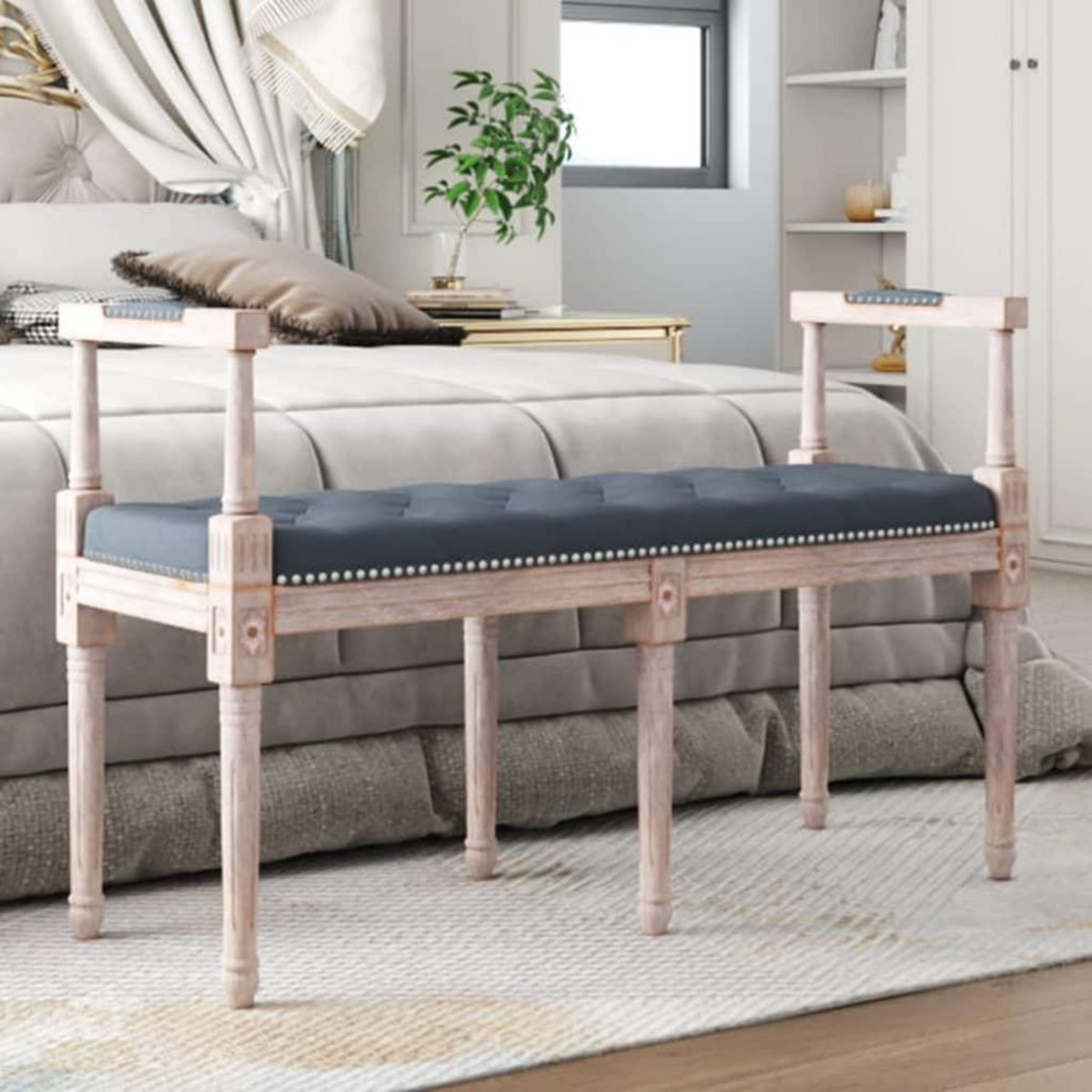 VIDAXL Banc Gris fonce 110x40x70 cm Velours