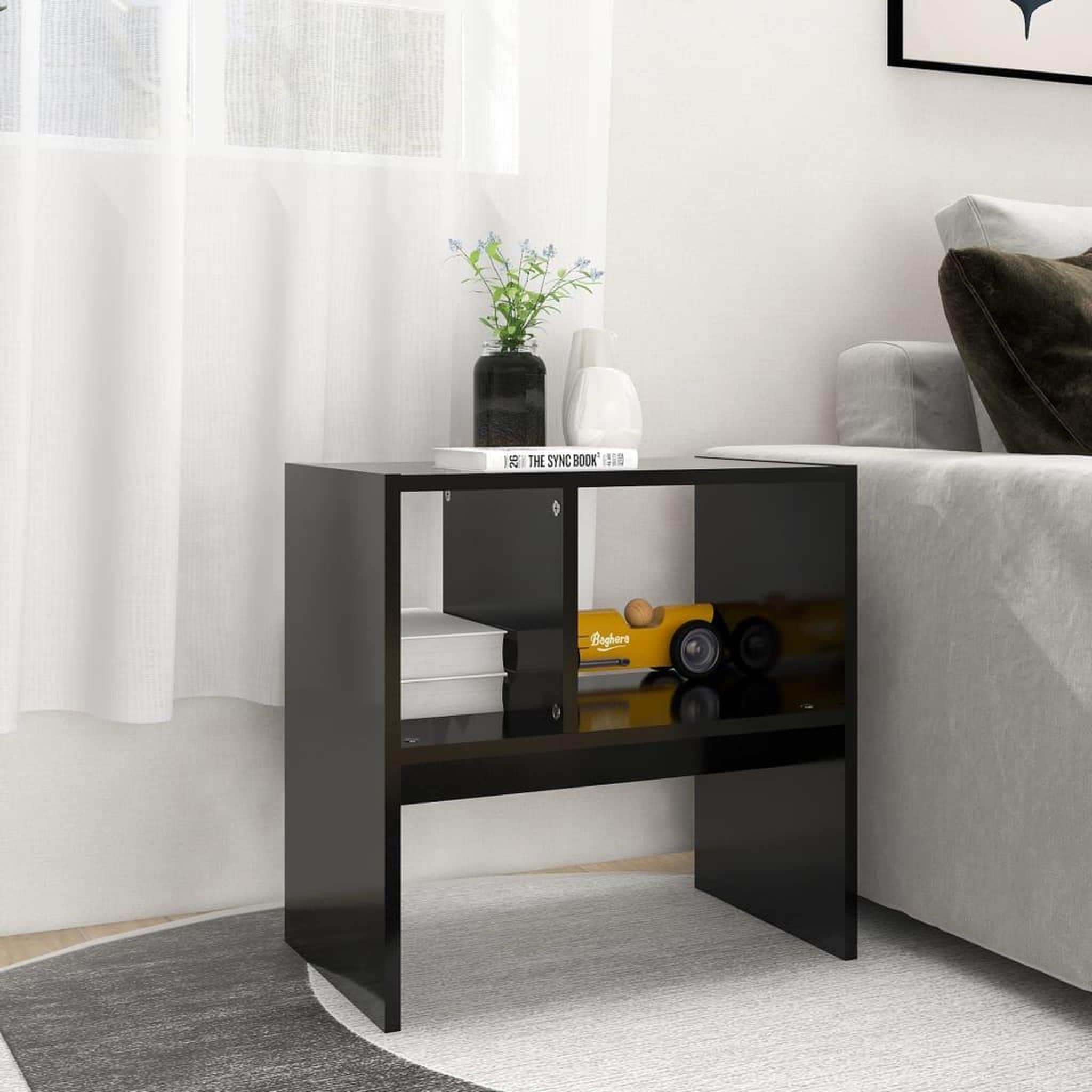 Voir la diapositive 4 : VIDAXL Table d'appoint Noir 50x30x50 cm Bois d'ingenierie