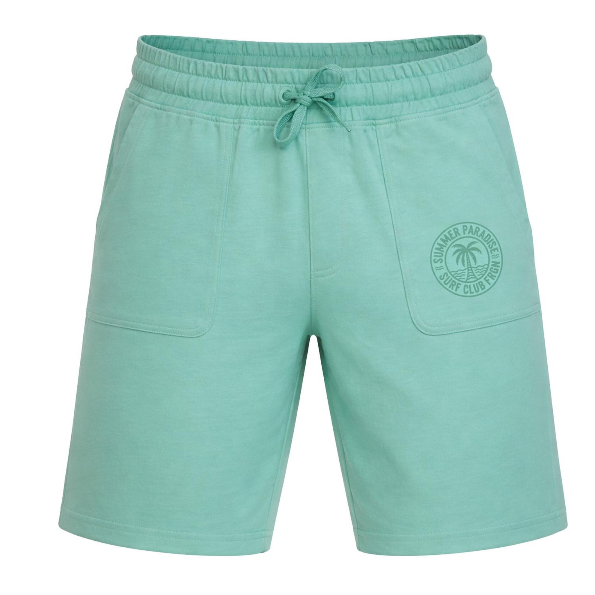 FREEGUN Short junior en french terry 280 GSM avec broderie Paradise. Coloris disponibles : Vert
