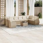 VIDAXL Salon de jardin 11 pcs avec coussins beige resine tressee