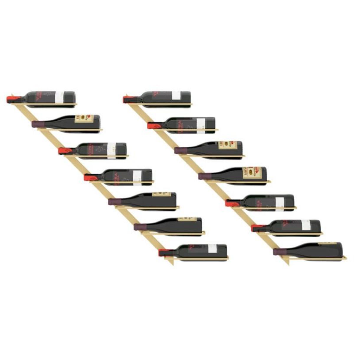 VIDAXL Casier à vin mural pour 7 bouteilles 2 pcs Doré Métal