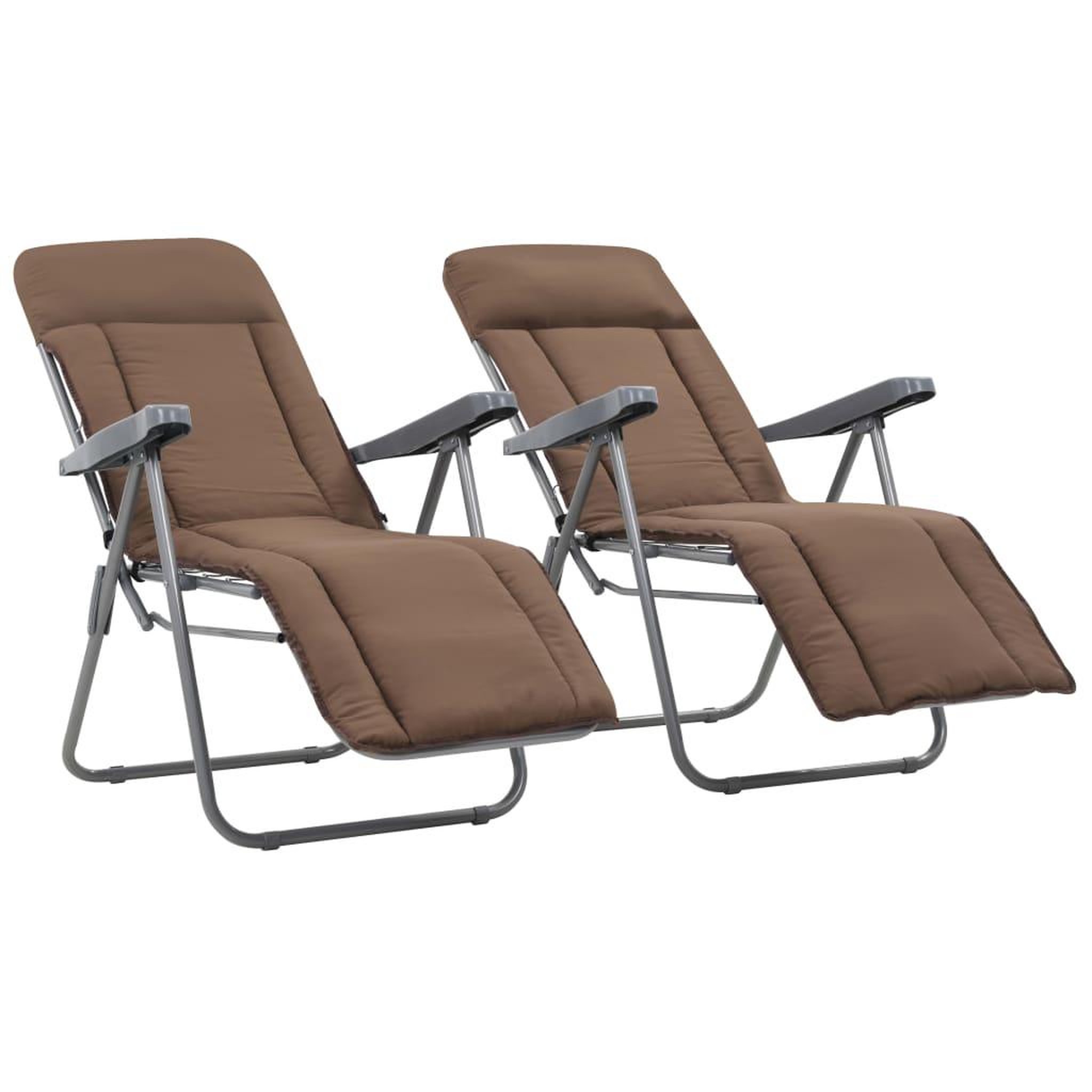 Voir la diapositive 1 : VIDAXL Chaises pliables de jardin avec coussins lot de 2 Marron