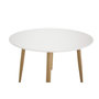 Voir la diapositive 3 : Paris Prix Table à Manger Ronde  Plaza  100cm Blanc & Naturel
