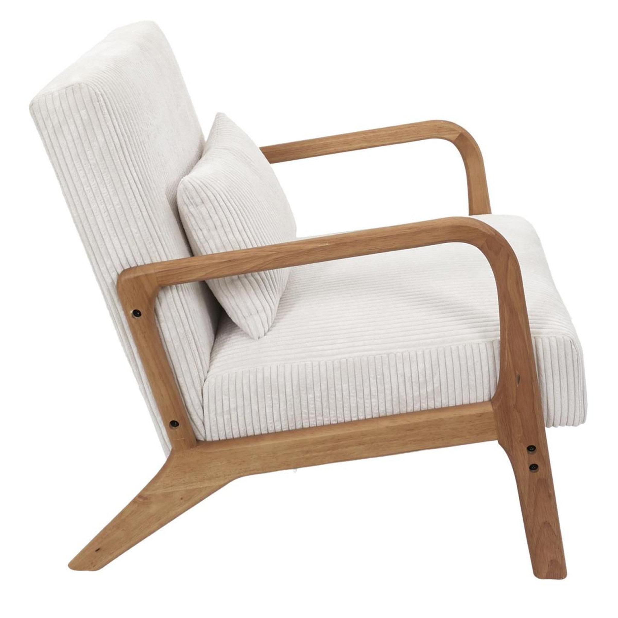 Voir la diapositive 3 : The Home Deco Factory Fauteuil Côtelé Design  Scott  75cm Beige