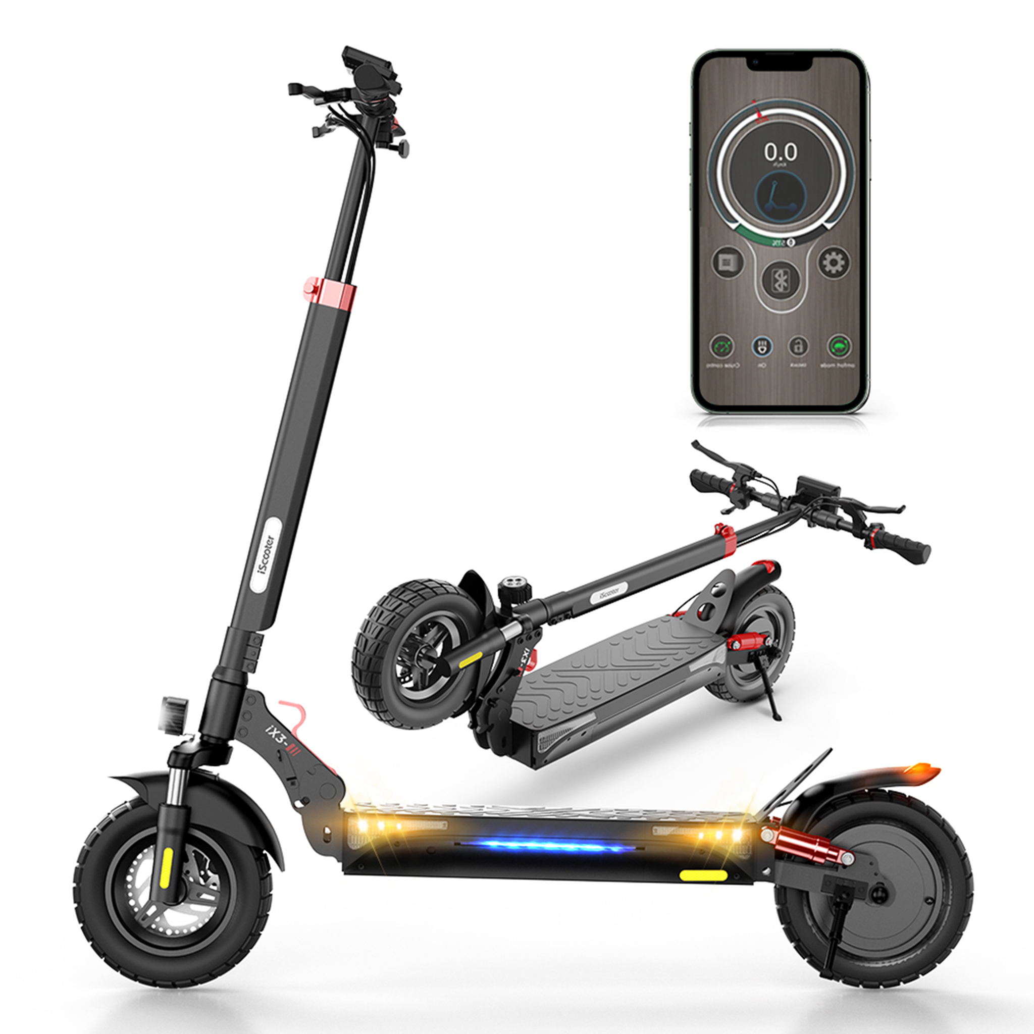 Voir la diapositive 2 : ISCOOTER Trottinette électrique intelligente iScooter iX3 - 800 W 48 V 10 Ah - Avec application
