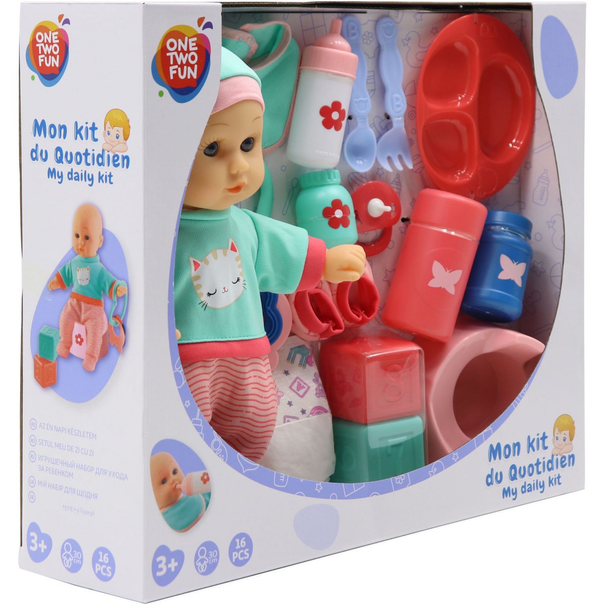 One Two Fun Coffret mon bébé 30 cm et accessoires