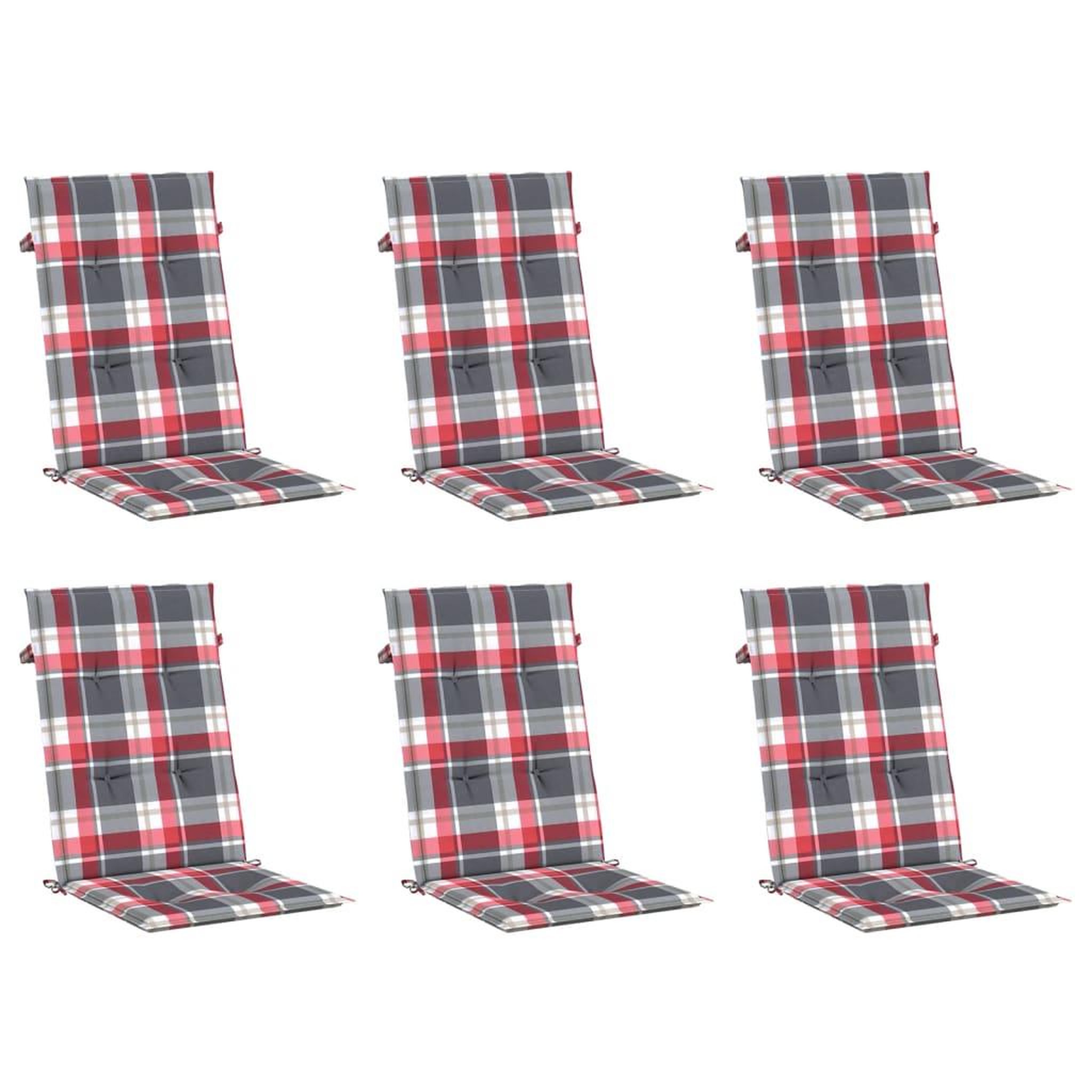 Voir la diapositive 3 : VIDAXL Coussins de chaise de jardin a dossier haut lot de 6 120x50x3cm