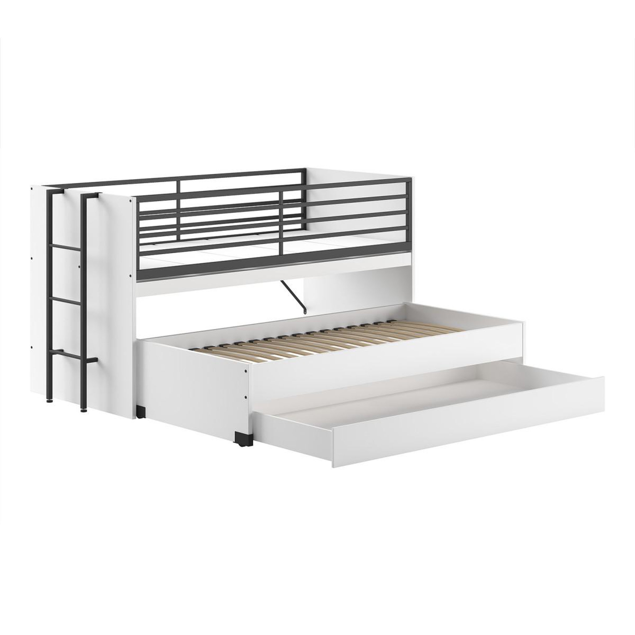 Voir la diapositive 5 : Paris Prix Lit superposé 2 couchages  sam  90x200cm blanc
